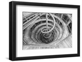 High angle view of the Baumwipfelpfad Neuschonau, a wooden structure with spiral ramp for treeto...-Panoramic Images-Framed Photographic Print