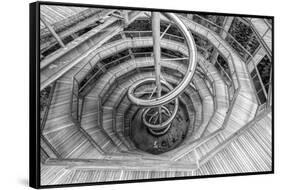 High angle view of the Baumwipfelpfad Neuschonau, a wooden structure with spiral ramp for treeto...-Panoramic Images-Framed Stretched Canvas