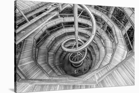 High angle view of the Baumwipfelpfad Neuschonau, a wooden structure with spiral ramp for treeto...-Panoramic Images-Stretched Canvas