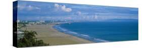 High Angle View of the Beach, Santa Monica, California, USA-null-Stretched Canvas