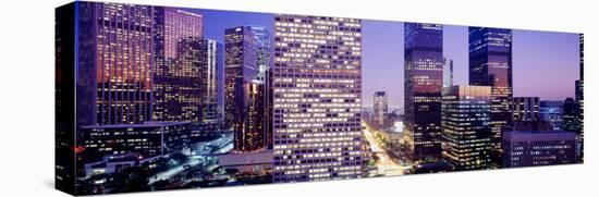 High Angle View of the City at Night, Los Angeles, California, USA-null-Stretched Canvas