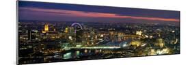 High Angle View of the City Lit Up at Dusk from Tower 42, London, England-null-Mounted Photographic Print