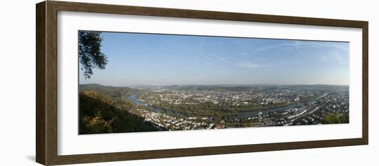 High Angle View of the City of Trier and River Mosel, Rhineland-Palatinate, Germany-null-Framed Photographic Print