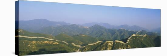 High Angle View of the Great Wall of China, Badaling, Beijing, China-null-Stretched Canvas