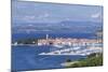 High Angle View of the Old Town and the Harbour of Izola, Primorska, Istria, Slovenia, Europe-Markus Lange-Mounted Photographic Print