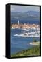 High Angle View of the Old Town and the Harbour of Izola, Primorska, Istria, Slovenia, Europe-Markus Lange-Framed Stretched Canvas