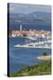 High Angle View of the Old Town and the Harbour of Izola, Primorska, Istria, Slovenia, Europe-Markus Lange-Stretched Canvas