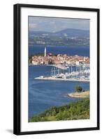 High Angle View of the Old Town and the Harbour of Izola, Primorska, Istria, Slovenia, Europe-Markus Lange-Framed Photographic Print