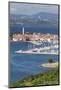 High Angle View of the Old Town and the Harbour of Izola, Primorska, Istria, Slovenia, Europe-Markus Lange-Mounted Photographic Print