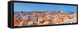 High Angle View of the Old Town, Dubrovnik, Dalmatia, Croatia-null-Framed Stretched Canvas