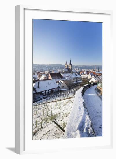 High Angle View of the Old Town of Esslingen in Winter, Baden Wurttemberg, Germany, Europe-Markus Lange-Framed Photographic Print