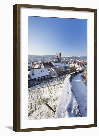 High Angle View of the Old Town of Esslingen in Winter, Baden Wurttemberg, Germany, Europe-Markus Lange-Framed Photographic Print