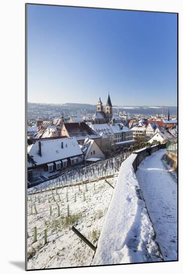 High Angle View of the Old Town of Esslingen in Winter, Baden Wurttemberg, Germany, Europe-Markus Lange-Mounted Photographic Print