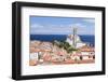 High Angle View of the Old Town with Cathedral of St. George, Piran, Istria, Slovenia, Europe-Markus Lange-Framed Photographic Print