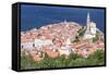 High Angle View of the Old Town with Tartini Square-Markus Lange-Framed Stretched Canvas