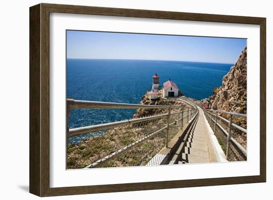 High Angle View of the Point Reyes Lighthouse, CA-George Oze-Framed Photographic Print