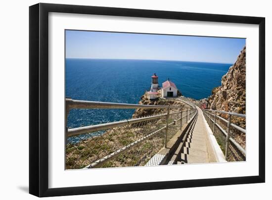 High Angle View of the Point Reyes Lighthouse, CA-George Oze-Framed Photographic Print