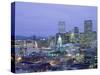 High Angle View of the State Capitol Building and Downtown, Denver, Colorado, USA-null-Stretched Canvas