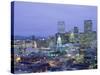 High Angle View of the State Capitol Building and Downtown, Denver, Colorado, USA-null-Stretched Canvas
