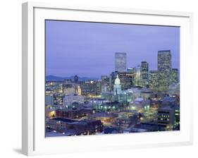 High Angle View of the State Capitol Building and Downtown, Denver, Colorado, USA-null-Framed Photographic Print