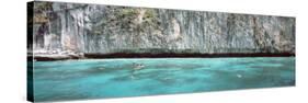 High Angle View of Three People Snorkeling, Phi Phi Islands, Thailand-null-Stretched Canvas