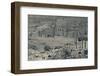 High angle view of tourists at Ancient Nabatean City of Petra, Wadi Musa, Ma'an Governorate, Jordan-null-Framed Photographic Print