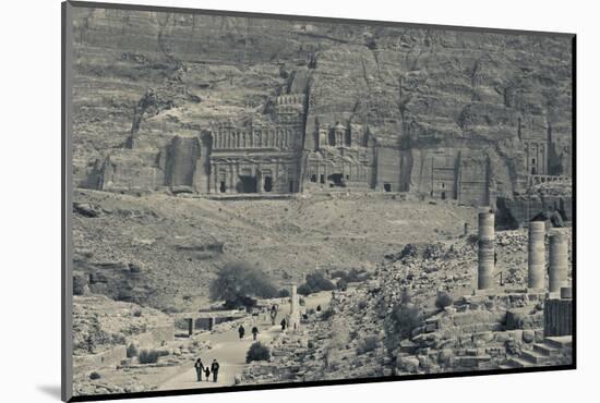 High angle view of tourists at Ancient Nabatean City of Petra, Wadi Musa, Ma'an Governorate, Jordan-null-Mounted Photographic Print