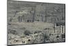 High angle view of tourists at Ancient Nabatean City of Petra, Wadi Musa, Ma'an Governorate, Jordan-null-Mounted Photographic Print