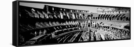 High Angle View of Tourists in an Amphitheater, Colosseum, Rome, Italy-null-Framed Stretched Canvas