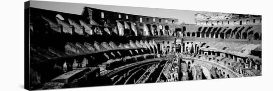 High Angle View of Tourists in an Amphitheater, Colosseum, Rome, Italy-null-Stretched Canvas