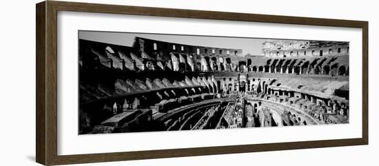 High Angle View of Tourists in an Amphitheater, Colosseum, Rome, Italy-null-Framed Photographic Print