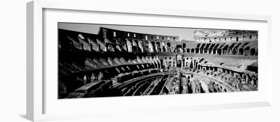 High Angle View of Tourists in an Amphitheater, Colosseum, Rome, Italy-null-Framed Photographic Print