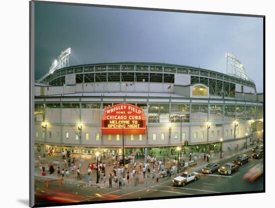 High Angle View of Tourists Outside a Baseball Stadium Opening Night, Wrigley Field, Chicago-null-Mounted Photographic Print