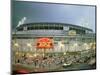 High Angle View of Tourists Outside a Baseball Stadium Opening Night, Wrigley Field, Chicago-null-Mounted Photographic Print