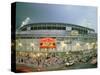 High Angle View of Tourists Outside a Baseball Stadium Opening Night, Wrigley Field, Chicago-null-Stretched Canvas