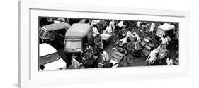 High Angle View of Traffic on the Street, Old Delhi, Delhi, India-null-Framed Photographic Print