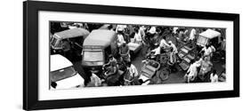 High Angle View of Traffic on the Street, Old Delhi, Delhi, India-null-Framed Photographic Print