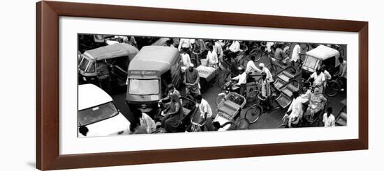 High Angle View of Traffic on the Street, Old Delhi, Delhi, India-null-Framed Photographic Print