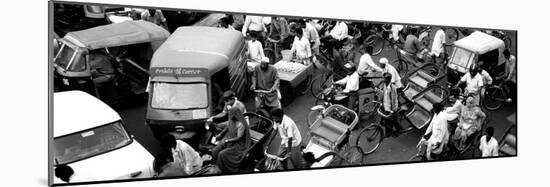 High Angle View of Traffic on the Street, Old Delhi, Delhi, India-null-Mounted Photographic Print