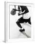 High Angle View of Two Mid Adult Men Playing Basketball-null-Framed Photographic Print