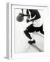 High Angle View of Two Mid Adult Men Playing Basketball-null-Framed Photographic Print