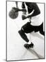 High Angle View of Two Mid Adult Men Playing Basketball-null-Mounted Photographic Print