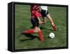 High Angle View of Two People Playing Soccer-null-Framed Stretched Canvas