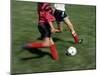 High Angle View of Two People Playing Soccer-null-Mounted Premium Photographic Print