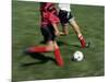 High Angle View of Two People Playing Soccer-null-Mounted Photographic Print