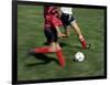 High Angle View of Two People Playing Soccer-null-Framed Photographic Print