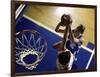 High Angle View of Two Young Women Playing Basketball-null-Framed Photographic Print