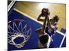 High Angle View of Two Young Women Playing Basketball-null-Mounted Photographic Print