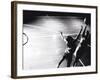 High Angle View of Two Young Women Playing Basketball-null-Framed Photographic Print