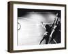 High Angle View of Two Young Women Playing Basketball-null-Framed Photographic Print